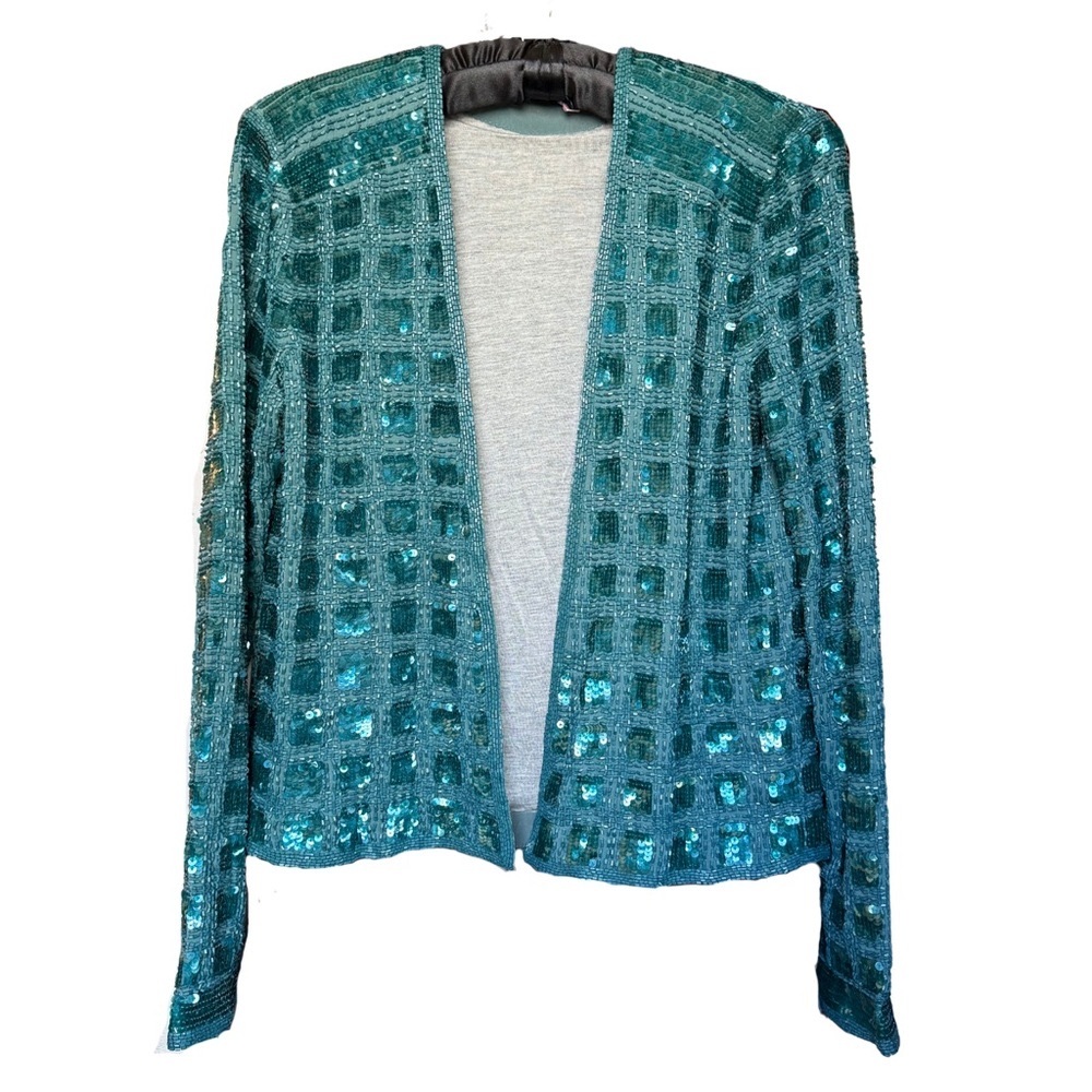 NWOT | Calypso St. Barth Teal Beaded Sequin Blazer